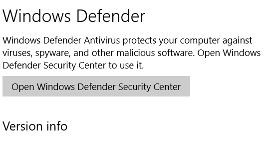 Open Windows Defender Security Center