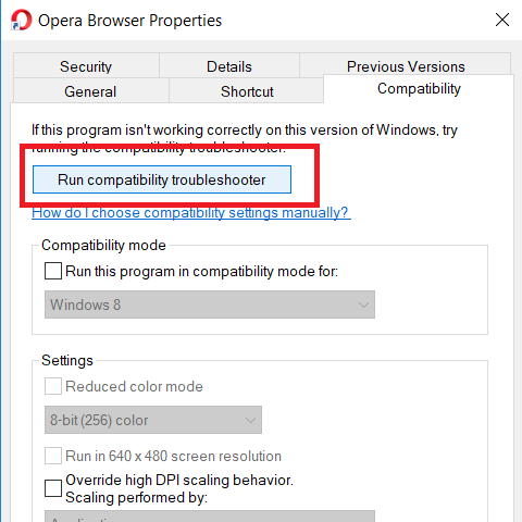 Run Compatibility Troubleshooter