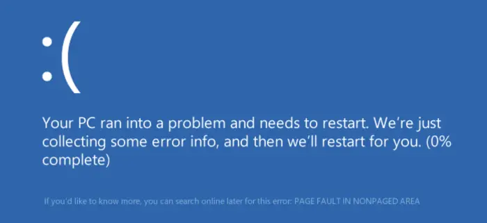 page fault in nonpaged area error