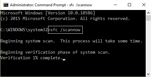 sfc scan now command prompt option