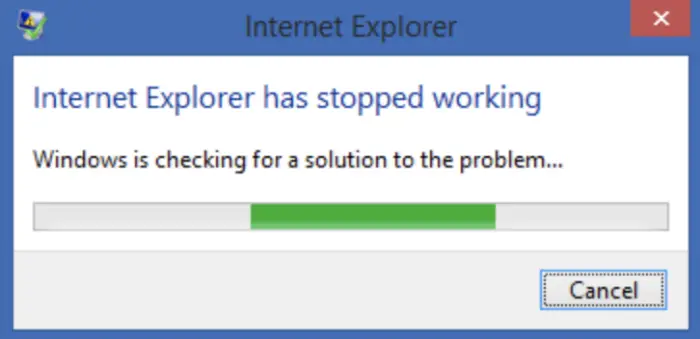 internet explorer has stopped working