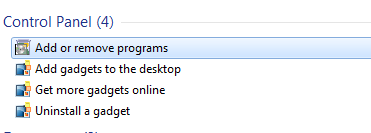 add or remove programs