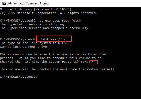 Disk Check in Command Prompt