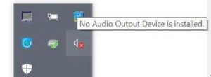 laptop says no audio output device installed