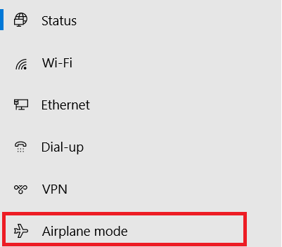 Airplane mode Settings