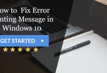 Fix Error Printing Message in Windows 10