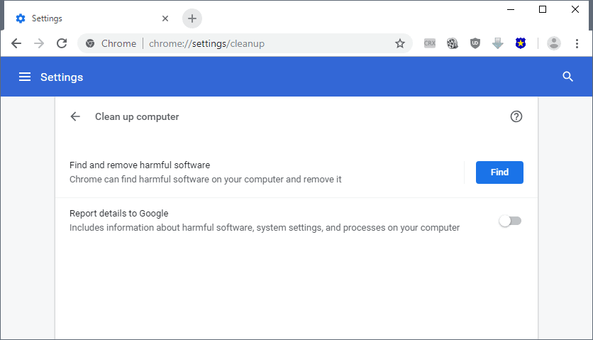 Google Chrome Cleanup Tool