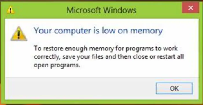 low on memory error
