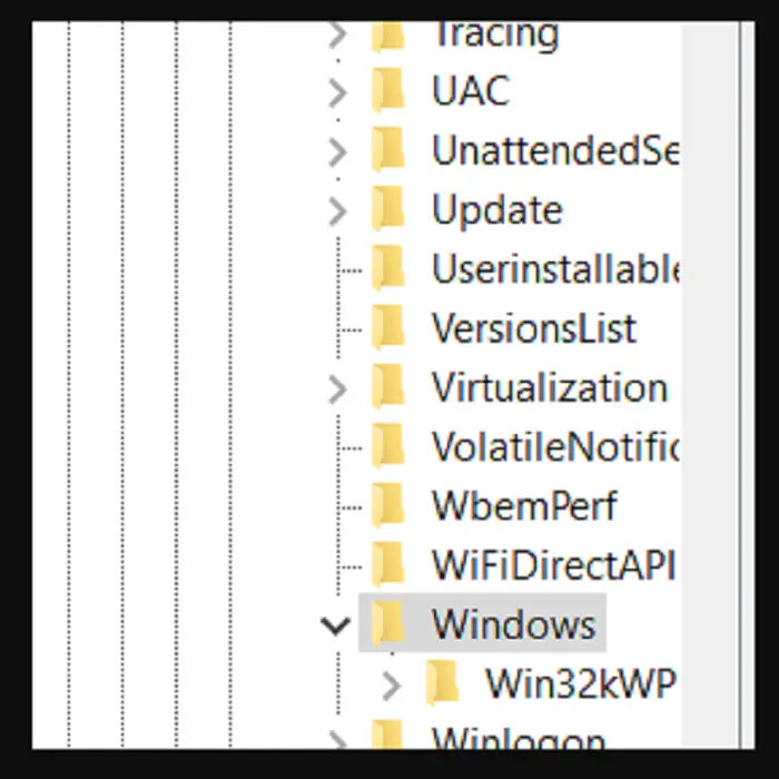 windows in registry editor
