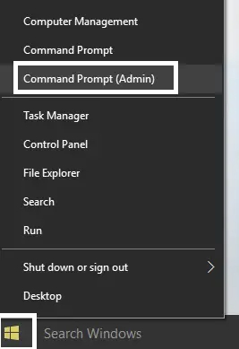 command prompt with admin rights