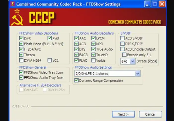 Install combined community codec pack
