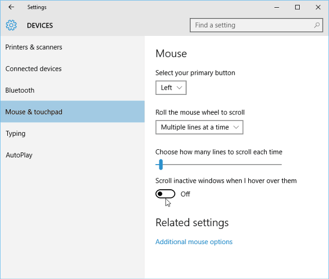 mouse & touchpad settings