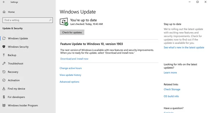 select windows update