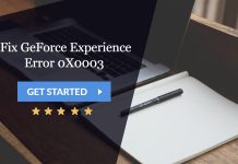 ways to fix geforce experience error 0X0003