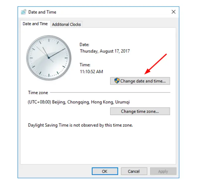 Adjust date and time Netflix freezing computer