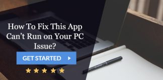 this app can't run on your pc