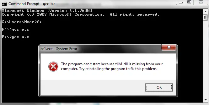 command prompt system error