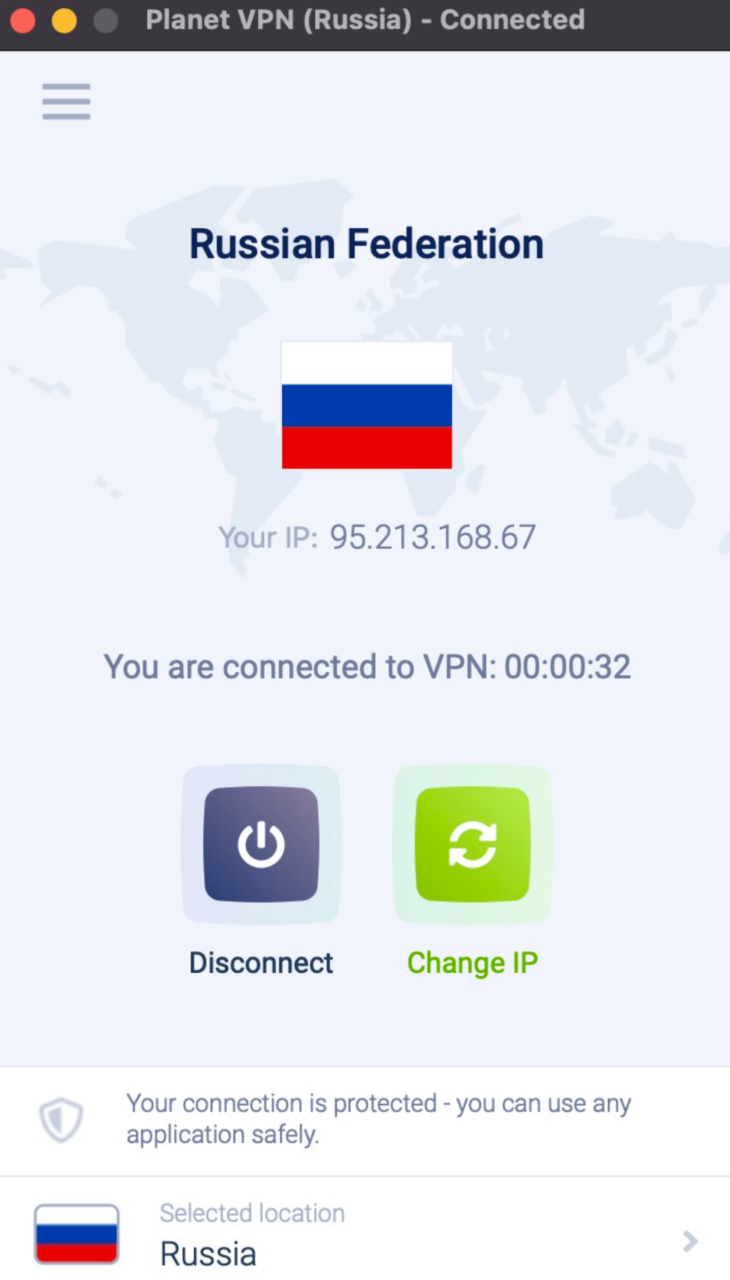 vpn connected to russia