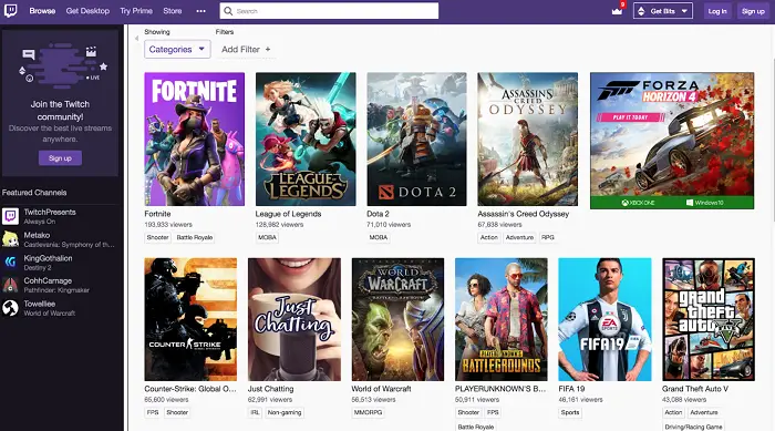 open twitch on another browser