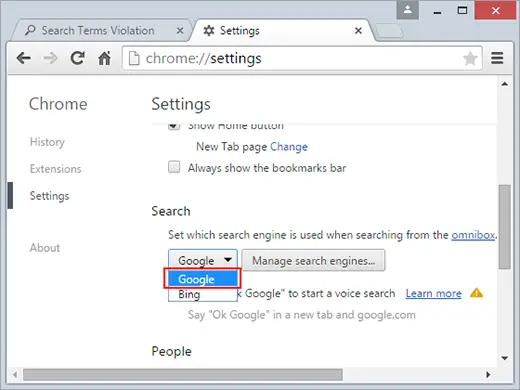Adjusting The Search Setting