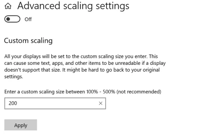 advanced scaling options