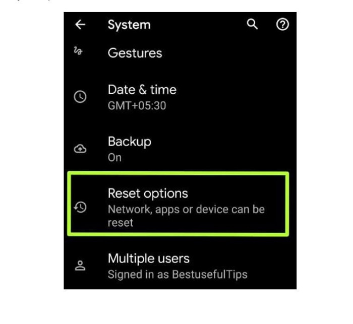 factory reset android 2