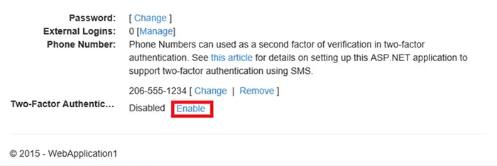 enable two-factor authentication