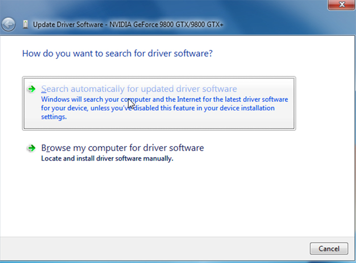 automatically search for drivers