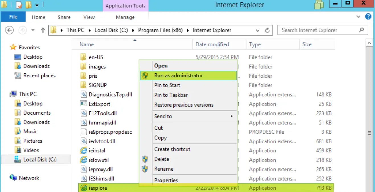 internet explorer run as administrator s/mime control isn't available