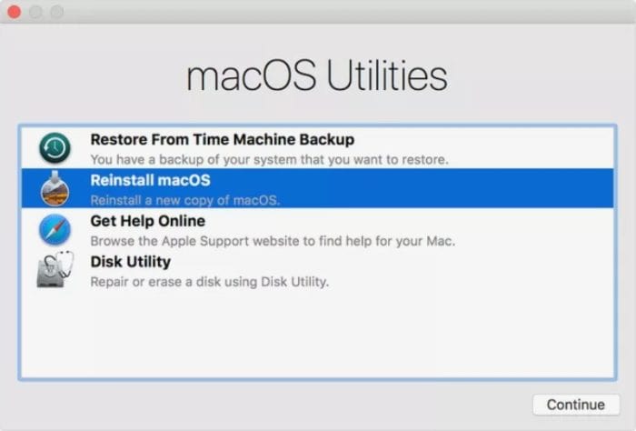 reinstall macOS