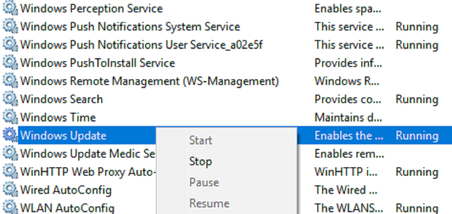 windows update services