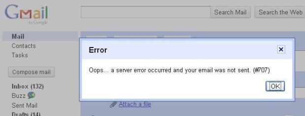 oops the system encountered a problem 007 gmail