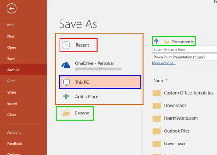 enter the file name and save the file powerpoint