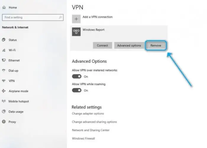 disable the vpn