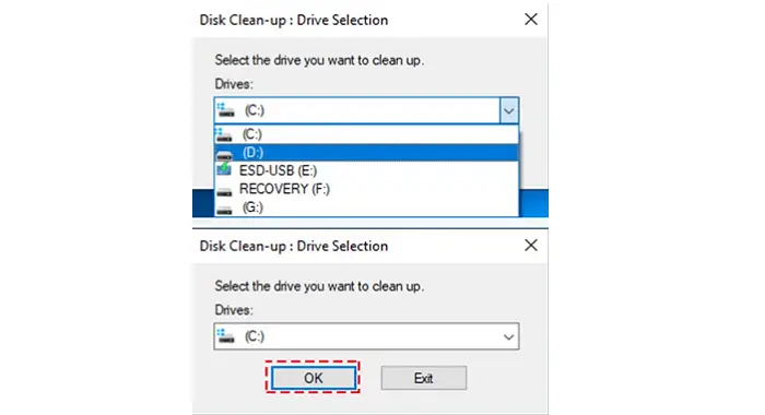 select disk c