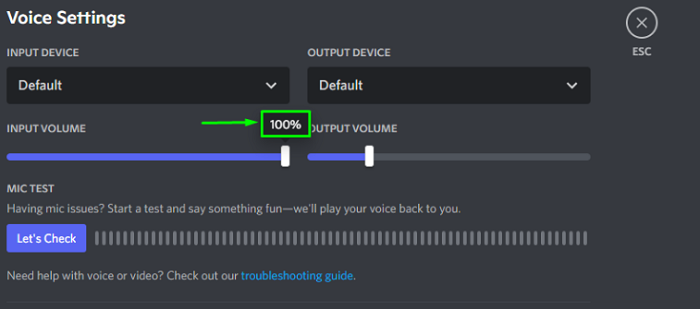 discord input volume