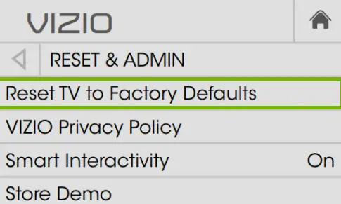 reset tv to factory default