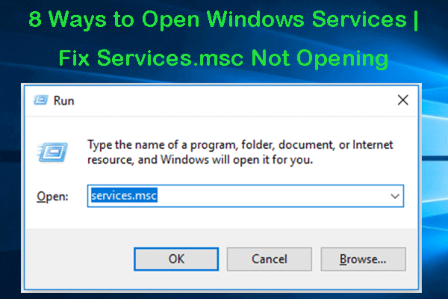 open run, then type services. msc.