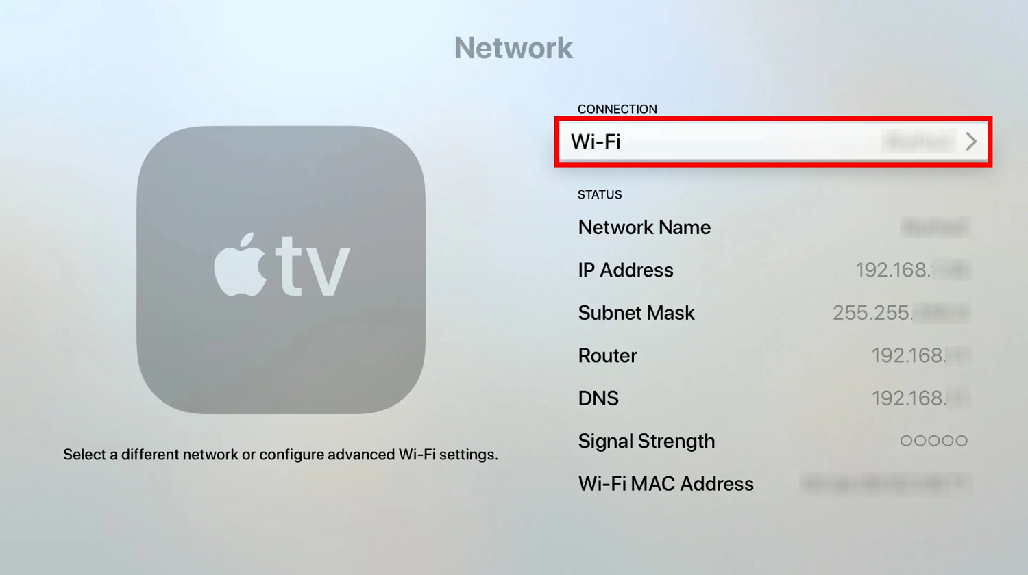 apple tv and iphone are logged onto the same wifi network