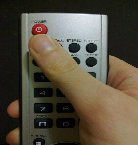 power button on the remote