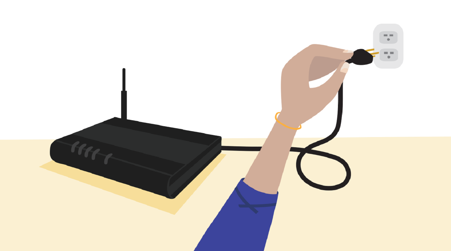 unplug modem and router