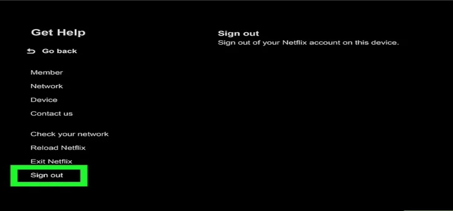 sign out of netflix app